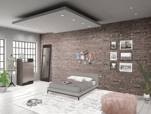 modern minimal room, inspired by brick wall.