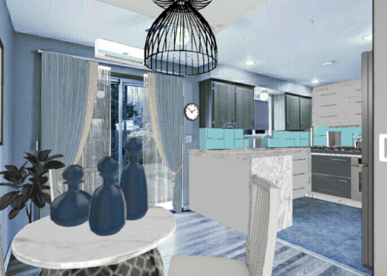 Dining & Kitchen area 😍 Design Rendering