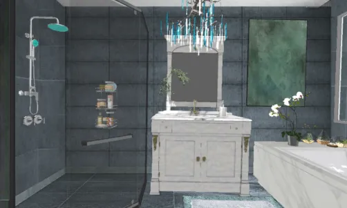 My new classic funky modern bathroom!