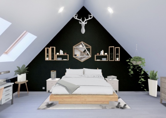 modern minimalist bedroom look Design Rendering