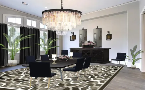 Black dining room