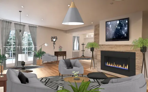 Gray and black living room