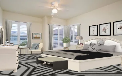 Black and cream bedroom