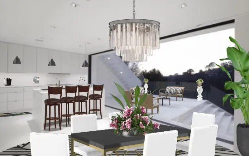 Modern look dining room kitchen