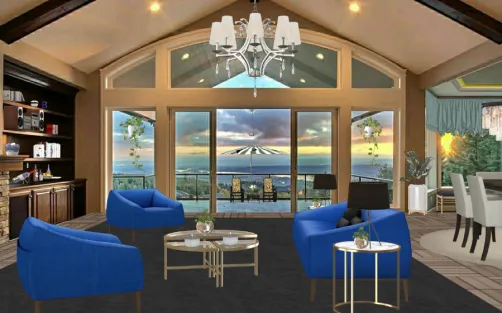Mountain lodge with a view