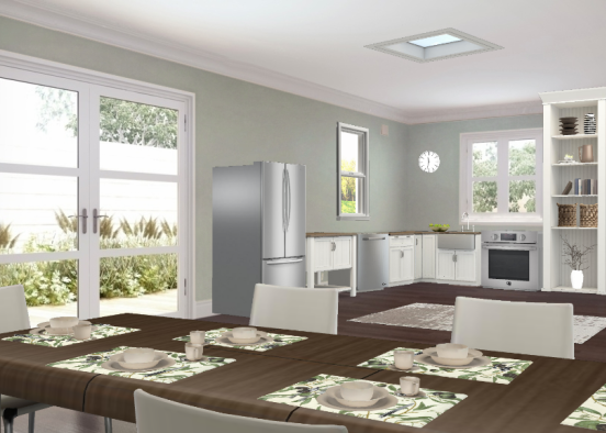 Minimal Kitchen-Diner Design Rendering