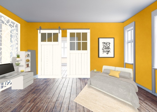 Custard Yellow Dream Room Design Rendering