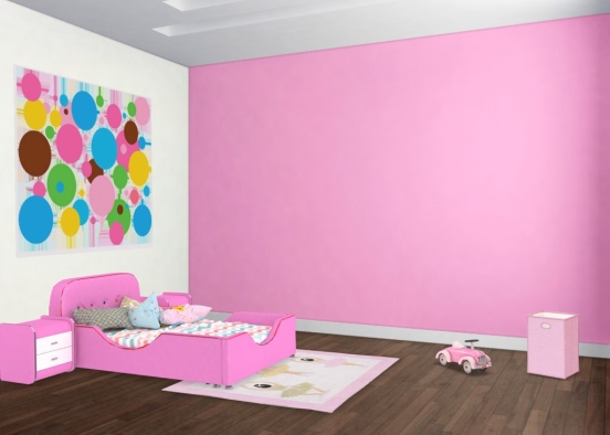 Precious Pink Girl Room Design Rendering