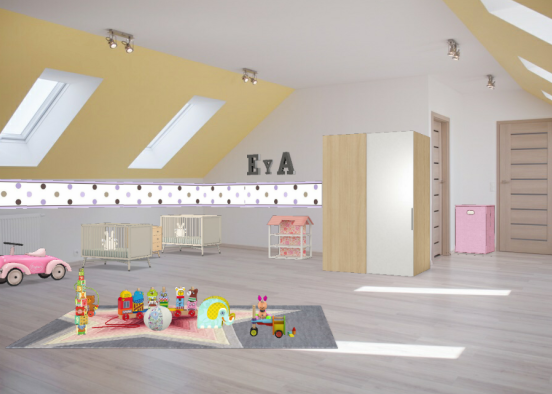 Habitación niñas pequeñas (casa sueños selma) Design Rendering