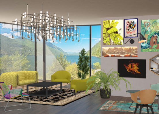 Colorful living room Design Rendering