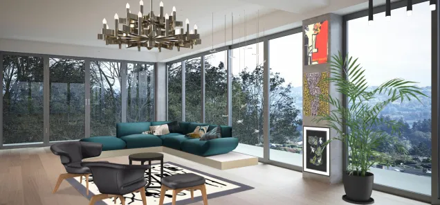 Living room with the beautiful view