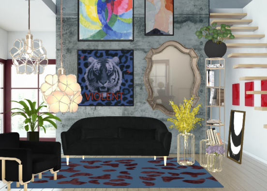 Colorful living room  Design Rendering