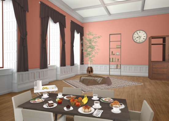 Brown dining room Design Rendering