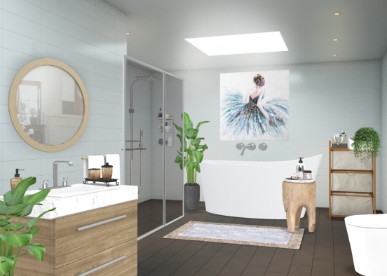modern bathroom Design Rendering