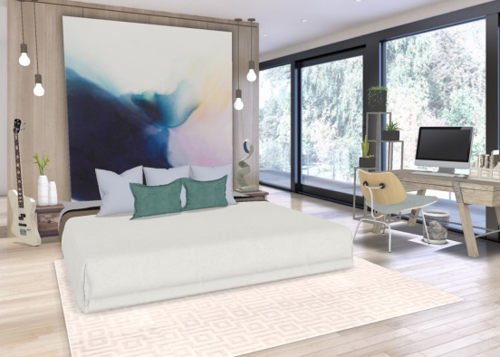 teen bedroom Design Rendering