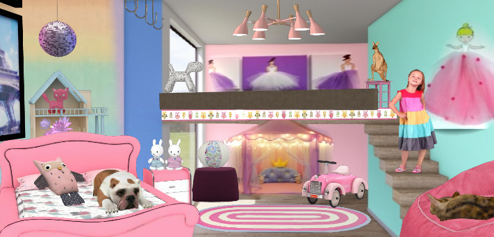 Girly girl room Design Rendering