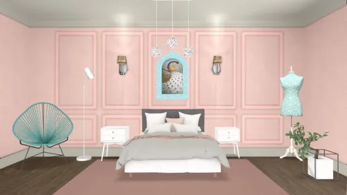 peach bedroom