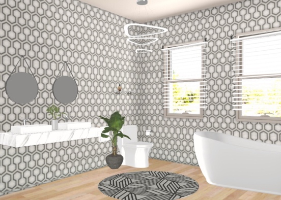 Cuarto de baño minimalista con bañera  Design Rendering