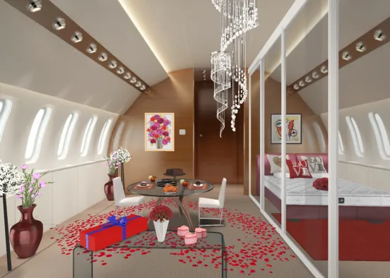A romantic date on a private jet. Design Rendering