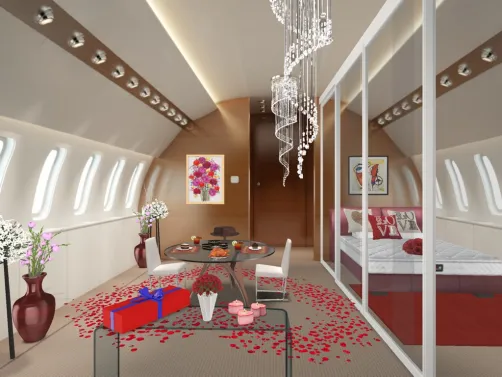 A romantic date on a private jet.