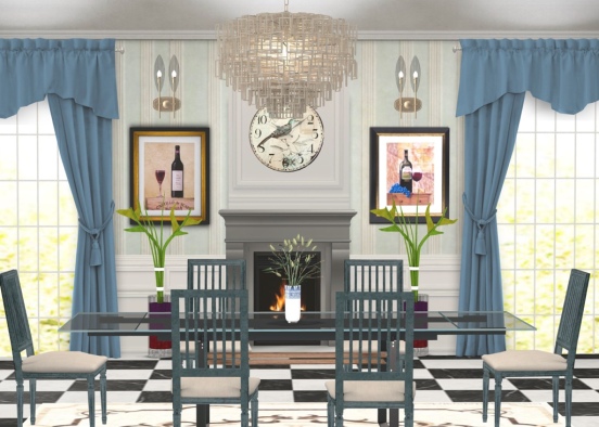 simple yet elegant dining room Design Rendering