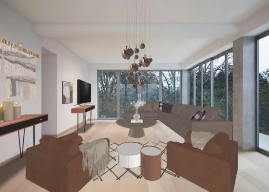 Calm Living Room  Design Rendering