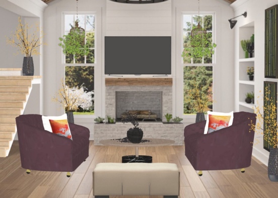 Southeast Asian Living Room Design Rendering