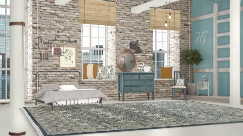 industrial style bedroom