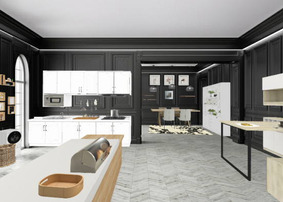 Black kitchen Design Rendering