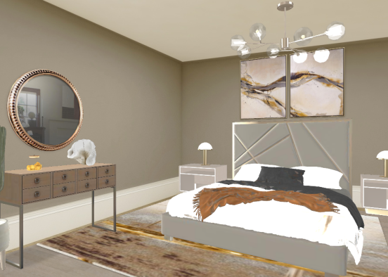 Nude bed room Design Rendering