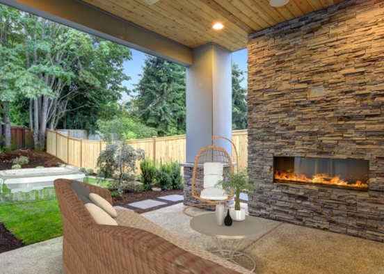 lovely modern backyard Design Rendering