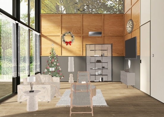 living and Christmas  Design Rendering