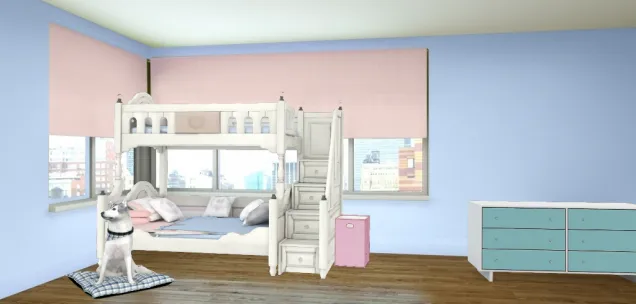 Twin girls bunk bed