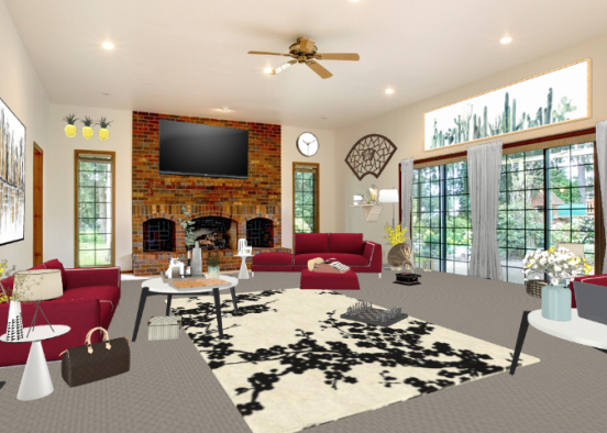 Lovely Living Room Design Rendering