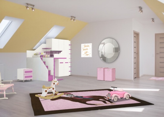 pink babyroom Design Rendering