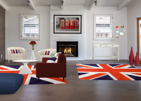English living room  Design Rendering