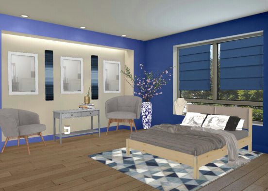 Calm bedroom design - спокойный дизайн спальной комнаты Design Rendering