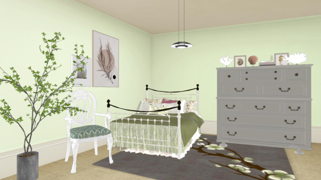 Green bed room