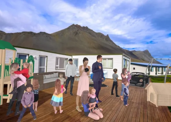 this is a big family having fun outside Design Rendering