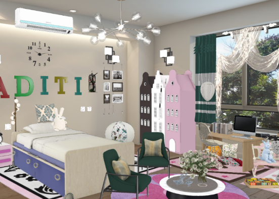 Aditi children room Design Rendering