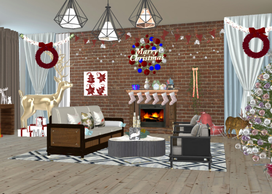Christmas interior Design Rendering