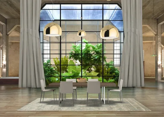 modern dining room Design Rendering