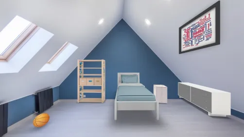 cuarto niño azul