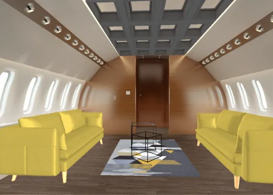 Airplane living room Design Rendering