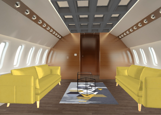 Airplane living room Design Rendering