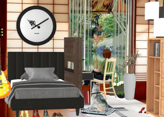 Vacation House Bedroom Design by Architect Bercasio. Design Rendering