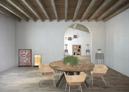 minimalistic dining room Design Rendering