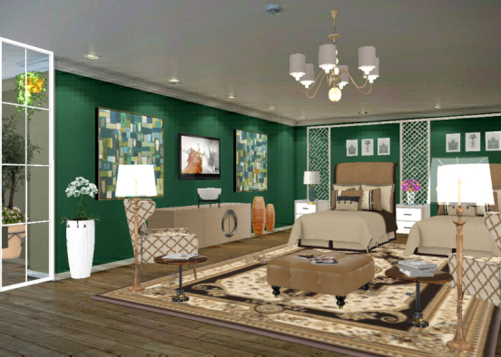 Green Suite with Greenhouse patio Design Rendering