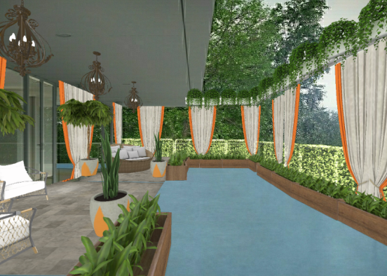 Luxe Hotel Private Suite Lap Pool Design Rendering