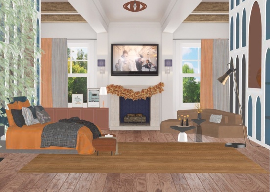 Orange bedroom! 🧡  Design Rendering